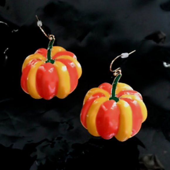 Pumpkin Earrings Dangle Hooks Thanksgiving New Fall Jewelry Festival Har… - Picture 3 of 12